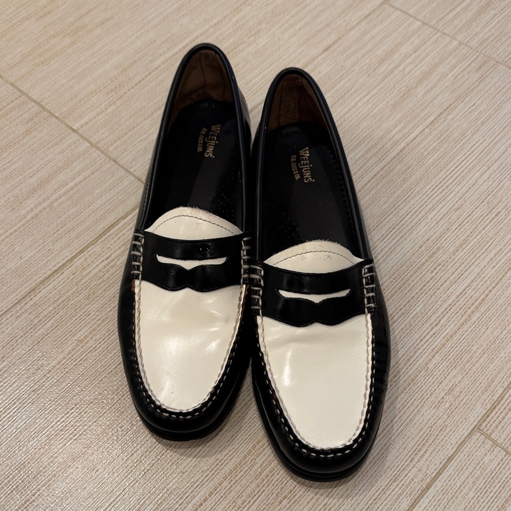 Black and White Women's Loafers